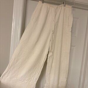 White Linen Beach Pants - Double Lined!